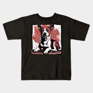 Retro Art Basenji Dog Lover Kids T-Shirt